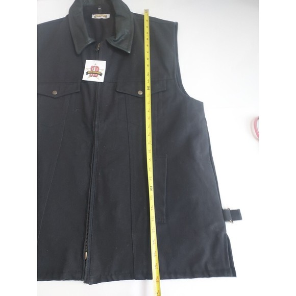 NWT Mens XXL Smith Bros Black Canvas W/Leather Concealed Carry Vest W/8 Pockets - Picture 9 of 11